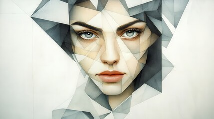 Poster - Geometric Portrait of a Woman