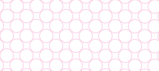 Wall Mural - Seamless pattern with pink circles in the white background