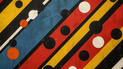Leinwandbilder - Vintage textured paper with colorful stripes, a retro design for a decorative card