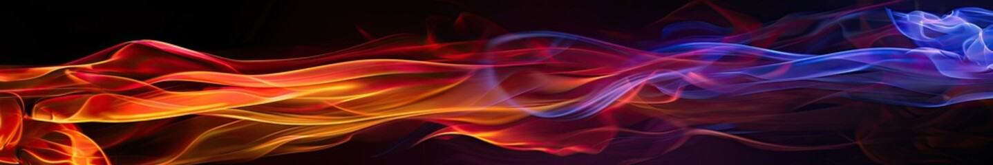 Wall Mural - Fire flames on black background.