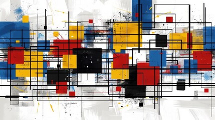 Leinwandbilder - Color-blocked pixelated cube pattern vector illustration for abstract background design