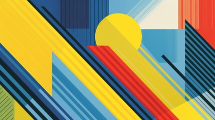Leinwandbilder - Colorful vector design with rainbow lines on yellow paper, perfect for bright wallpaper or gay pride banner
