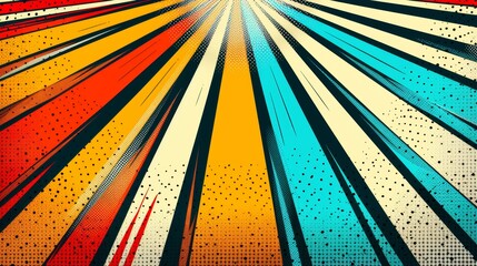 Abstract colorful vector illustration with bright sunburst and rainbow rays, perfect for wallpaper or design backdrop