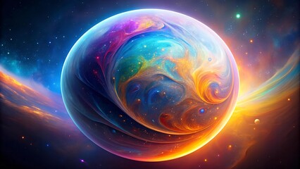 Wall Mural - Celestial Sphere of Hues  Generative AI
