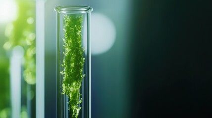 Poster - A Test Tube Filled with a Bright Green Substance
