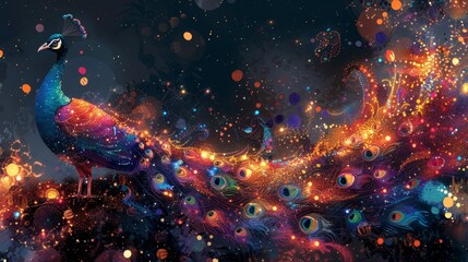 Poster - Cosmic explosion nebula backdrop ignites stardust fantasy