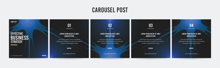 Wall Mural - editable instagram carousel post layout set, social media marketing microblog template design, tips 