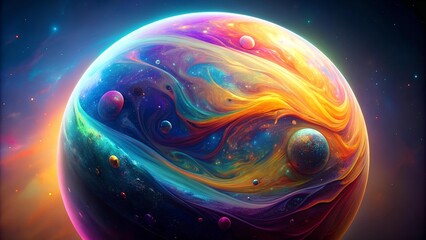 Wall Mural - Celestial Sphere of Hues  AI generated