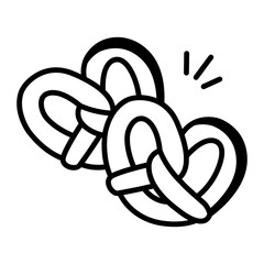 Sticker - A hand drawn icon of pretzel 