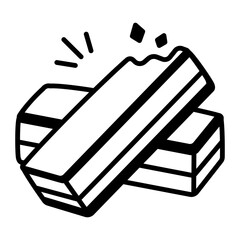 Sticker - A doodle icon of wafer biscuits 