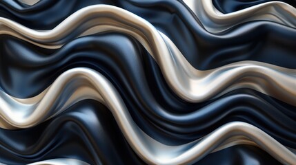 Poster - Abstract Wavy Fabric in Black and White