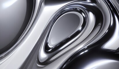 Holographic sleek silver metallic surface with smooth curves. high-resolution modern and elegant design for digital art and backgrounds