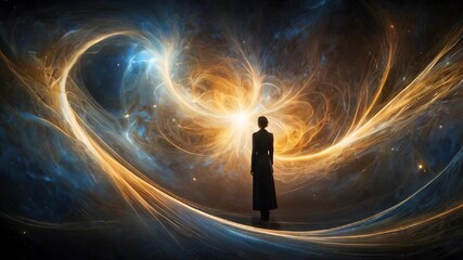 Wall Mural - The quantum field, a swirling dance of energy and matter