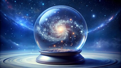 Wall Mural - Celestial Snow Globe: A Cosmic Wonderland  generative AI