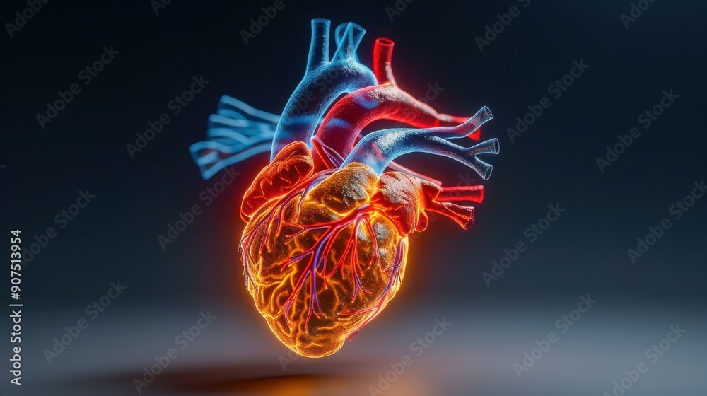Human Heart Anatomy 3D Illustration Stock Photo | Adobe Stock