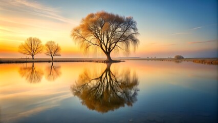 Wall Mural - Whispers of the Willow  AI Generated