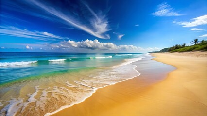 Wall Mural - sun-kissed sand: a tapestry of warmth and serenity generative ai