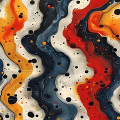 Fototapete - Abstract Swirls of Color. A vibrant abstract painting with swirling colors and textures.