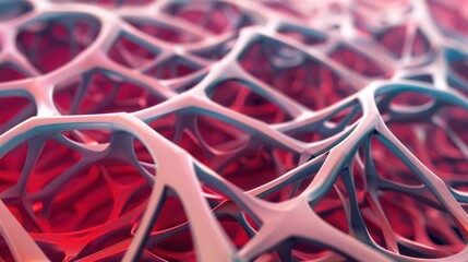 Poster - Abstract 3D pattern of interconnected lines and shapes, creating a modern and intricate background for digital art