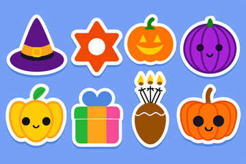 Poster - holidays Set of Halloween stickers Kawaii