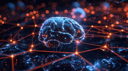 Poster - AI and machine learning concept, with neural network patterns