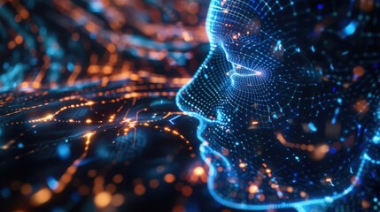 Poster - AI and machine learning concept, with neural network patterns