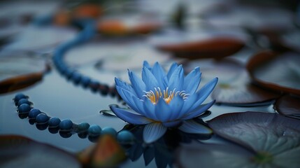 Wall Mural - Low angle shot of lotus flower