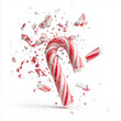 © carolina - Shattered Candy Cane on White