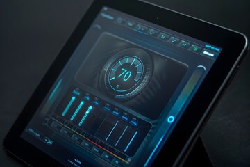Poster - Tablet with a Blue Interface
