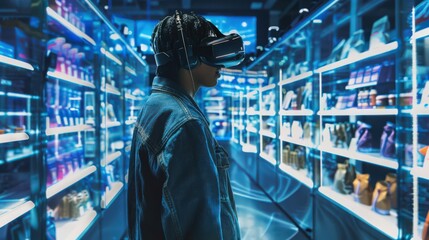 Poster - explore the metaverse's impact on retail, where virtual stores and immersive shopping experiences tr