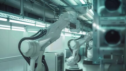 Poster - Highlight robots assembling and installing state-of-the-art HVAC systems in a new skyscraper, ensuring optimal climate control and energy efficiency