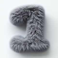 Canvas Print - Fuzzy Gray Number One with Soft Texture