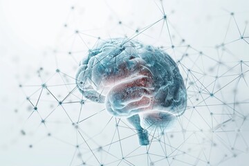 Poster - Human brain connected to a network, generating new ideas