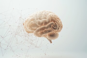 Poster - Human brain generating a network connection, concept of artificial intelligence
