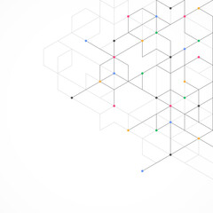 Vector illustration of hexagons pattern. Geometric abstract background with simple hexagonal elements. Creative idea for medical, technology or science design