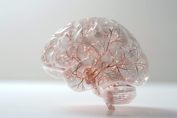Poster - Glass brain showing blood vessels for medical concept