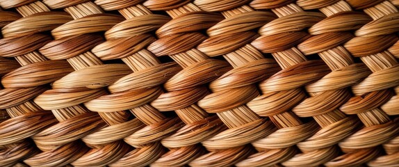 Poster - Close-Up of Woven Natural Fiber Texture