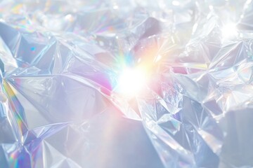 Holographic background with light refraction and iridescent effect.