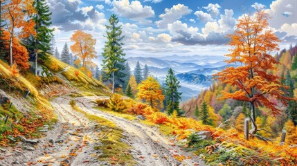 Wall Mural - autumn in the mountains