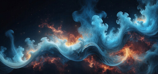 Poster - abstract smoke colorful universe background	