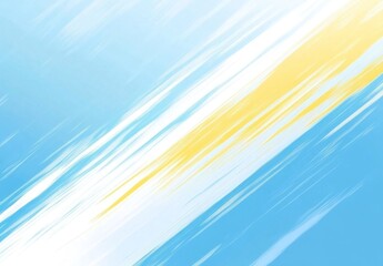 Poster - White and yellow brush strokes on a light blue background in a flat illustration style.