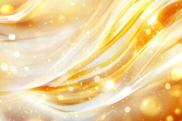 Wall Mural - Abstract background with golden light and white, orange yellow color waves. 