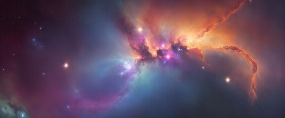 Nebula in deep space with stars