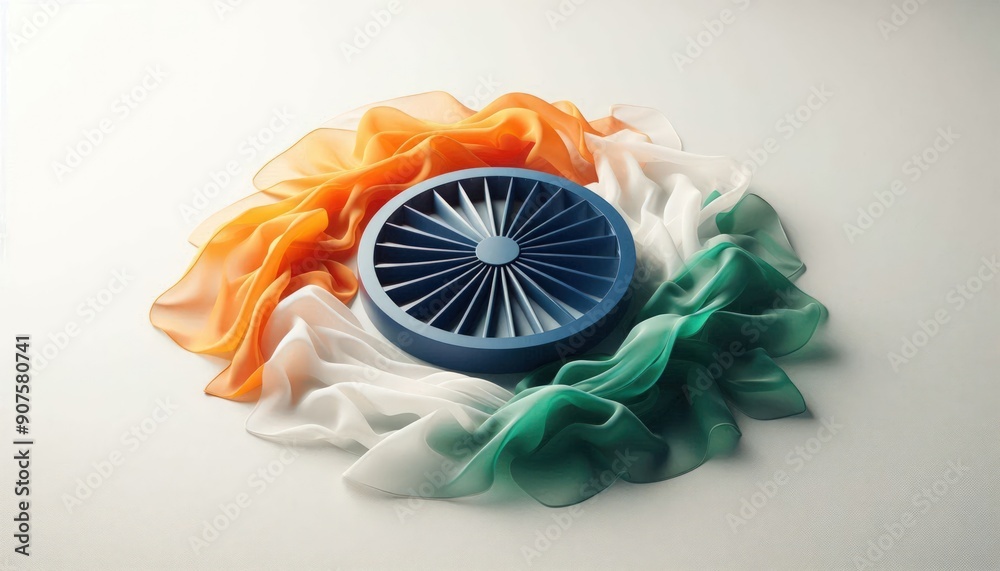 Tricolour Indian flag with Ashok wheel background illustration, 15th ...