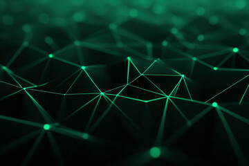 Poster - Hologram sustainable marketing, advanced green technology, dark background, neon highlights