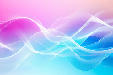 Poster - Vibrant abstract image of flowing light waves in pink and blue, depicting movement, energy, and the fluidity of artistic digital design.