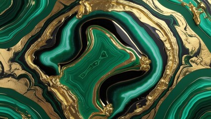 Wall Mural - Abstract background illustration abstract background with gold.Green background texture pattern marble gold watercolor abstract wallpaper light. Background stone emerald texture pattern marble black.