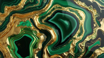 Wall Mural - Abstract background illustration abstract background with gold.Green background texture pattern marble gold watercolor abstract wallpaper light. Background stone emerald texture pattern marble black.