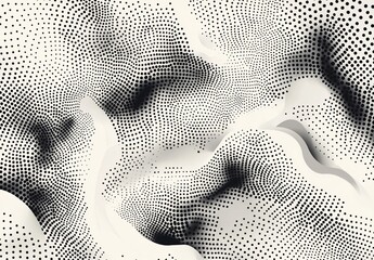 particles pattern white modern music dots halftone curve isolated gradient background concept scienc
