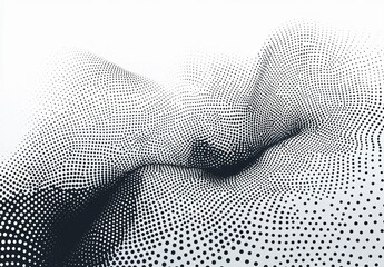 particles pattern white modern music dots halftone curve isolated gradient background concept science Vector Flowing wave technology shape